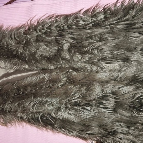 Sleeveless full fur vest like new, khaki, size S/M