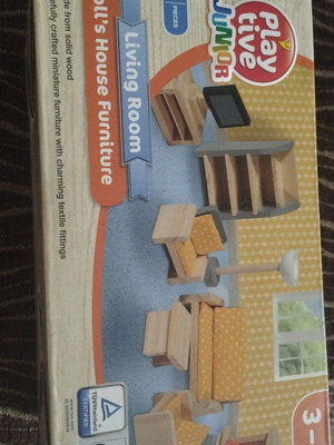 Wooden doll living room furniture set, new