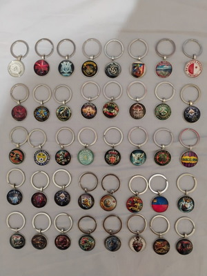 Football team keychains, full set