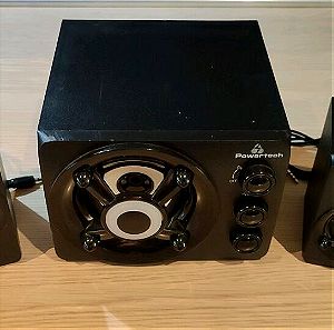 Powertech Crystal Sound PT-841 Ηχεία Υπολογιστή 2.1 με Ισχύ 3W σε Μαύρο Χρώμα
