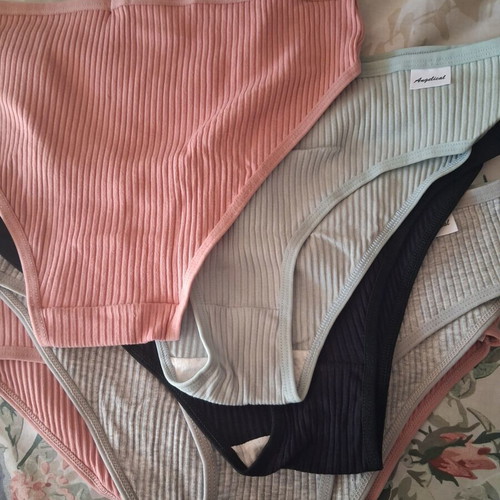 Set of 5 women's underwear new, ribbed texture, assorted colors