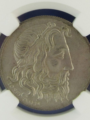 Ελλάδα 20 Δραχμές 1930 ασημένιο Ποσειδώνας σαν καινούργιο AU 55 NGC