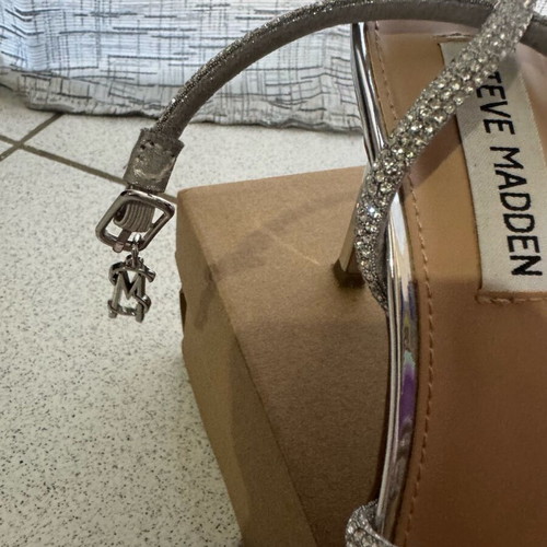Steve Madden Kailyn silver sandals like new, size 37, 9cm heel