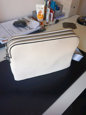 Women's shoulder bag white leatherette new