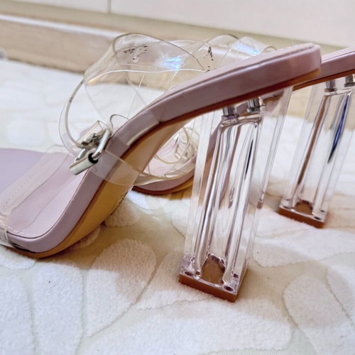Clear sandals size 37, stable 10 cm heel, mint condition