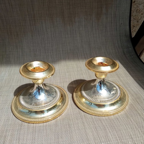 Silver-plated candlesticks used, set of 2 small