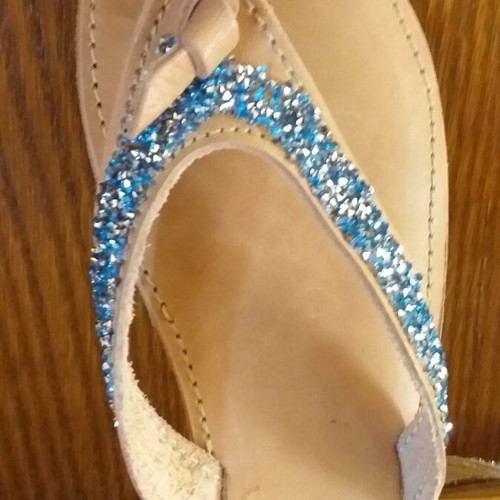 A.L.E. women's leather sandals new size 39 with blue beads