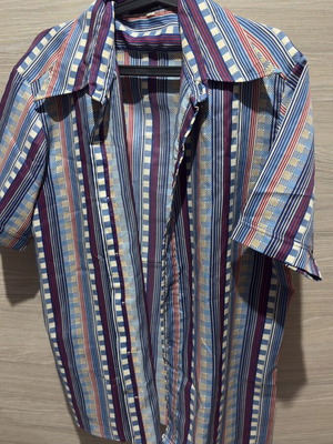 Striped men's shirt, blue red white