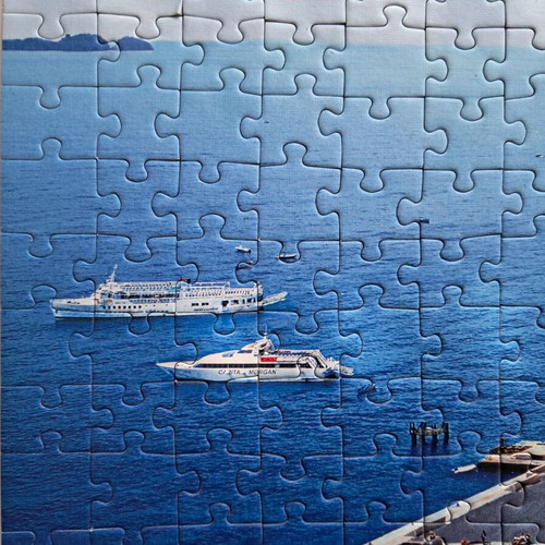 Positano Italy puzzle 500 pieces like new, glued ready to frame