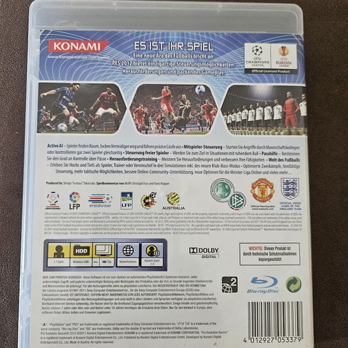 Pro Evolution 2012 PlayStation 3 game like new, sports
