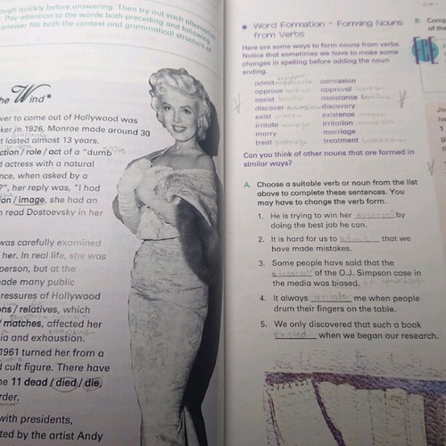 FCE Aiming High English language learning book used with notes