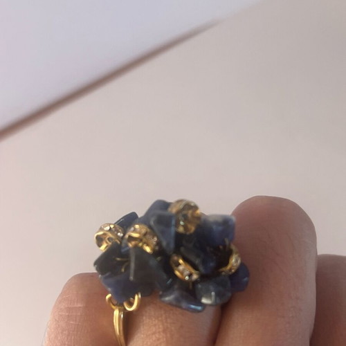 Christina Limperopoulou ring like new with blue and gold stones