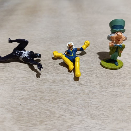 Superhero figures set of 3 used, including Spiderman and Woman