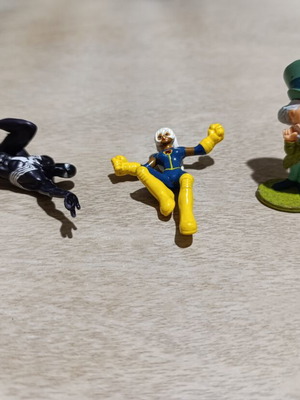 Superhero figures set of 3 used, including Spiderman and Woman
