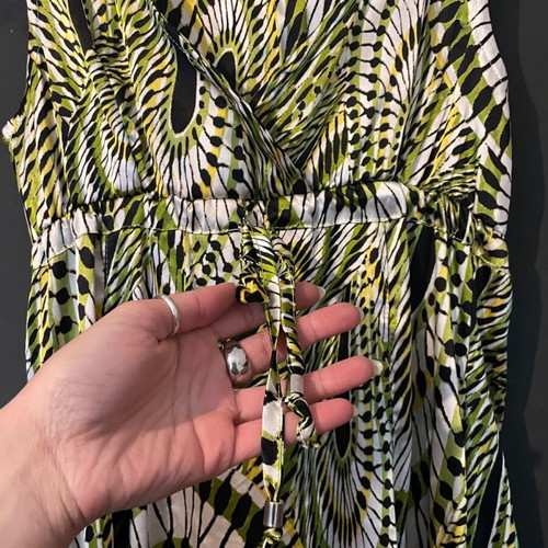 Kontatto dress like new, size M, green and yellow