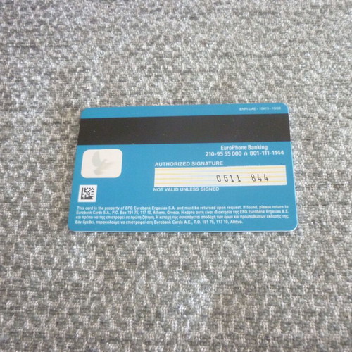 Greek National Basketball Team Eurobank EFG VISA collectible expired bank card