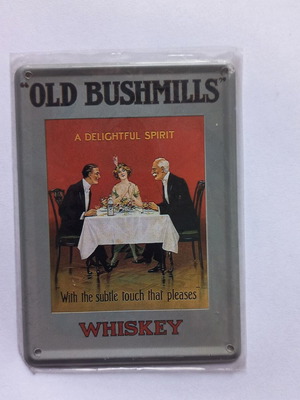 Card Postal Metal Old Bushmills 1996 new, metal wall decor