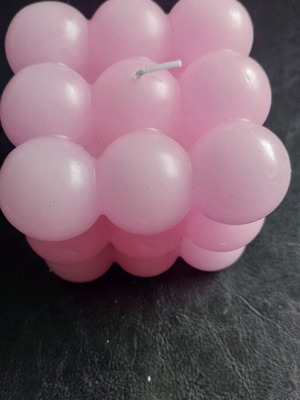 Pink square candle new 8x8 cm with nice design