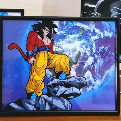 Glass painting Goku SSJ4 handmade new