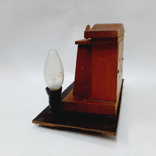 Vintage night lamp fireplace Bulgarian style with textolite base