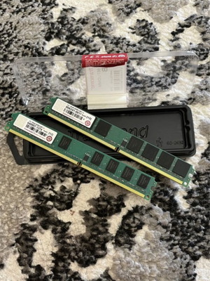 Transcend RAM set 2GB (2x1GB) DDR2 667MHz DIMM for desktop PC like new