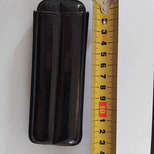 Leather vintage cigar case used, holds two cigars