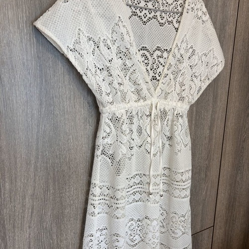 Mini white women's dress with waist cord like new