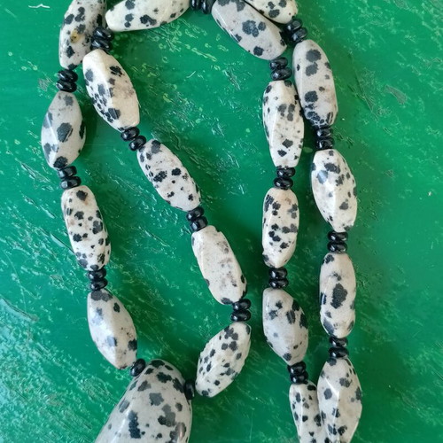 Dalmatian Jasper Handmade Necklace like new, natural stones