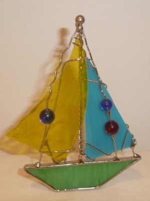 Glass decorative boat used