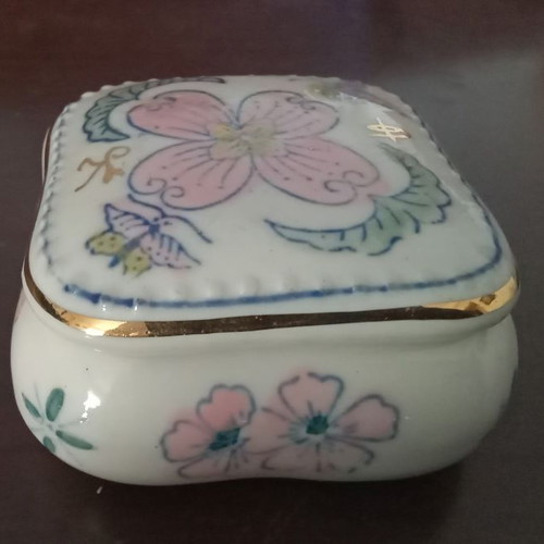 Bohemia porcelain jewelry box used from Czechoslovakia 1960