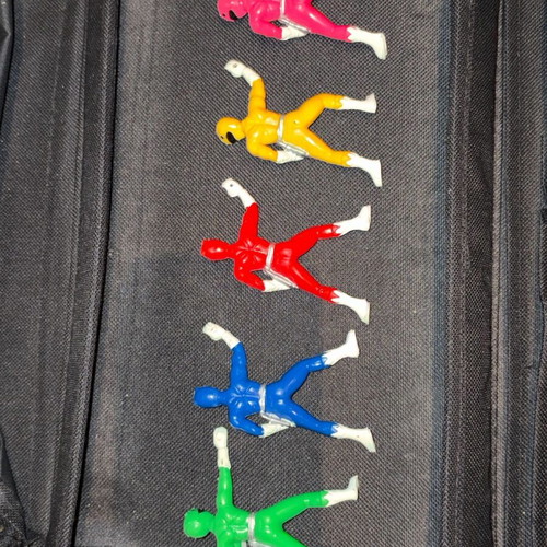 Power Rangers cake toppers used, set of 5 pieces 1999