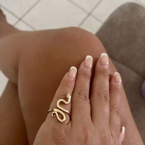 Snake ring adjustable, gold tone, like new