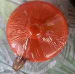 Emsa Bologna vintage orange plastic conserve pot with lid and spoon