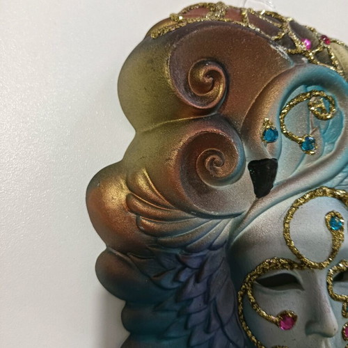 Venetian mask like new with bright colors and unique design