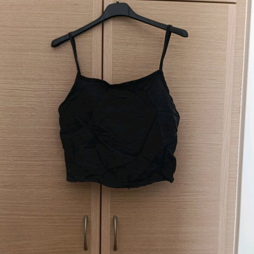 Black stonewashed crop top used, one size