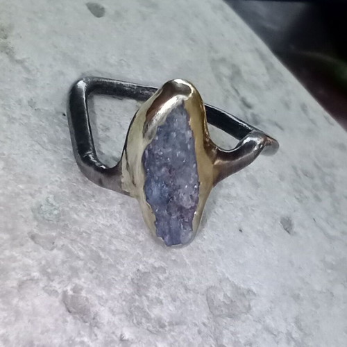 Silver ring with cyanite stone size 52, like new, Apefthon