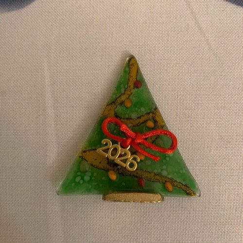 Christmas Tree Glass Charm New