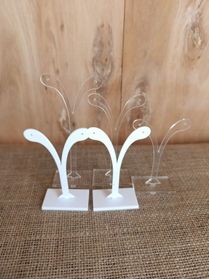 Jewelry display stands for earrings set of 5 like new, leather and plexiglass