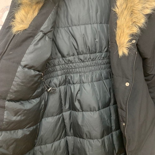 Sisley long down jacket like new, black, size S