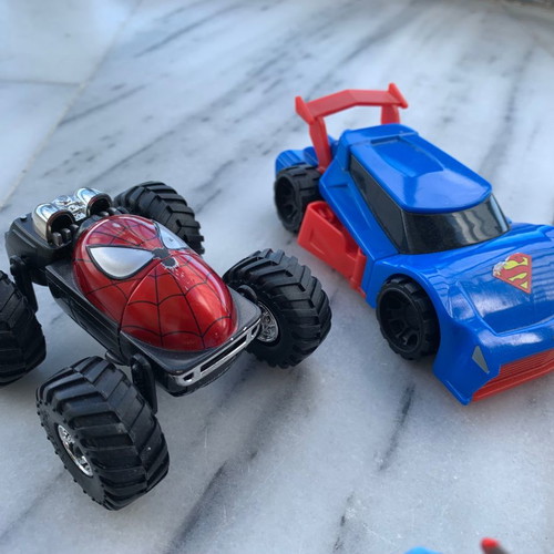 Metallic toy cars Tonka Hasbro and DC Comics used