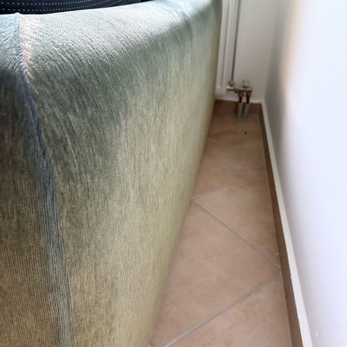 Two dark blue used two-seater sofas set