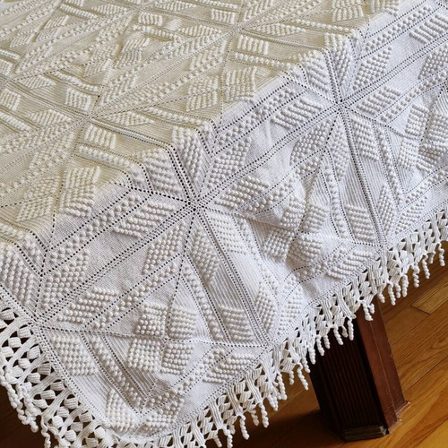 Handmade knitted blanket like new 160x210