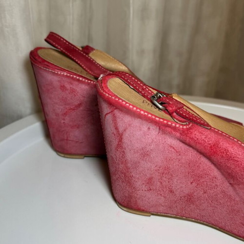 Women's platform shoes size 41 pink leather used
