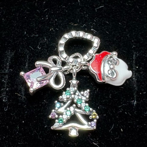 Pandora Holiday Cheer Charm like new, white and multicolor