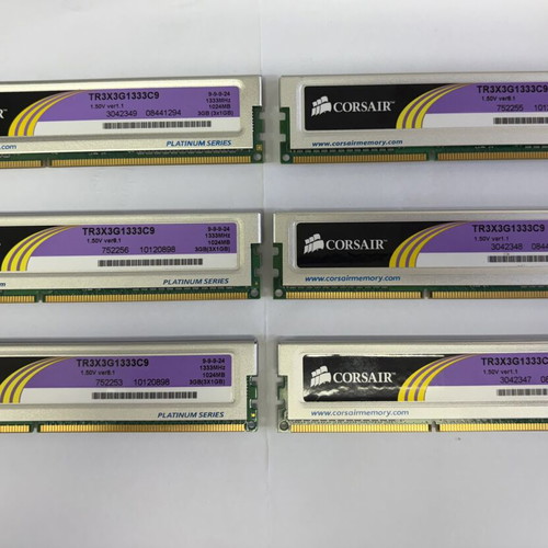 Corsair XMS3 Platinum DDR3 6GB kit used, triple channel