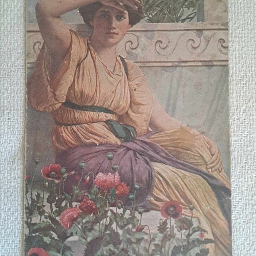 Collectible postcards used, pack of 7, circa 1910