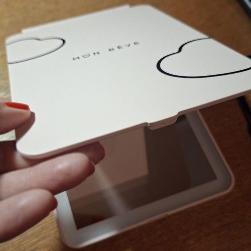 Table mirror with light, foldable, USB Type-C charging