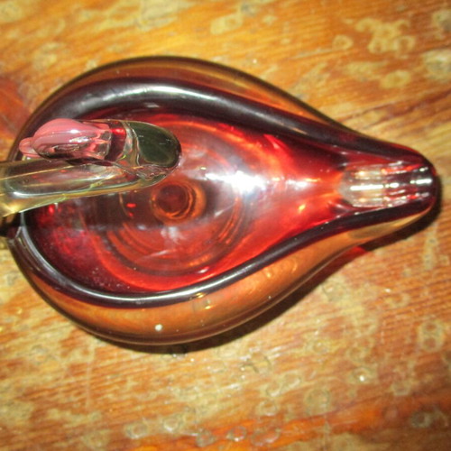 Goose ashtray made of authentic Bohemian crystal like new 1960
