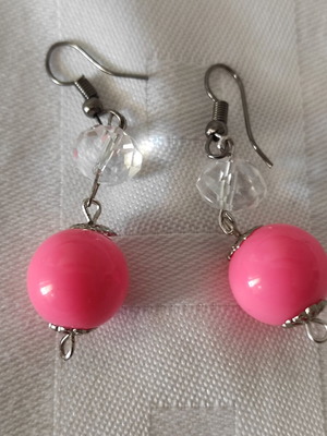 Handmade earrings new, pink