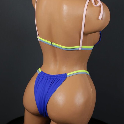 Bikini swimsuit new with dynamic colors, blue